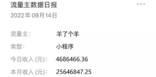 网传的《羊了个羊》小程序流量数据