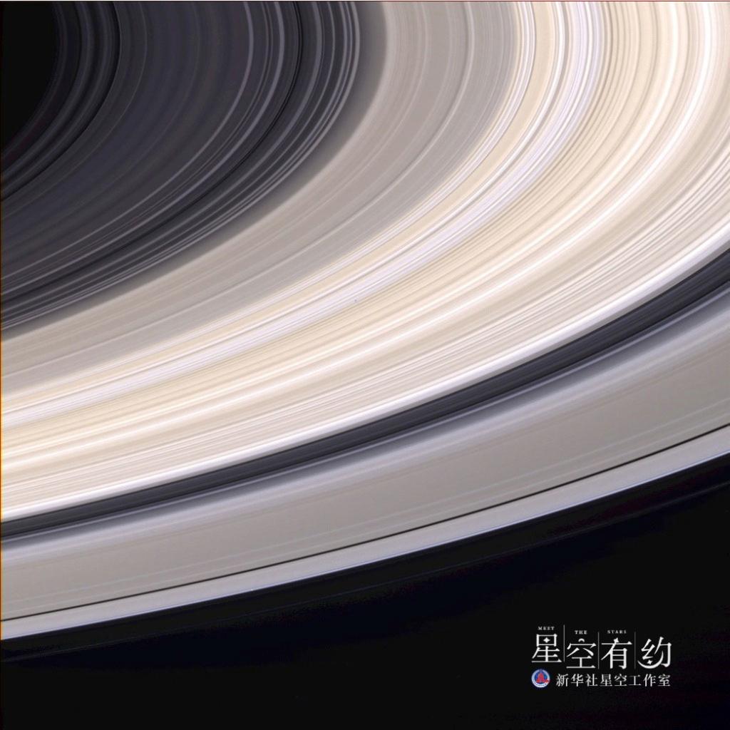 土星光环特写。（图片来源美国国家航空航天局官方网站）