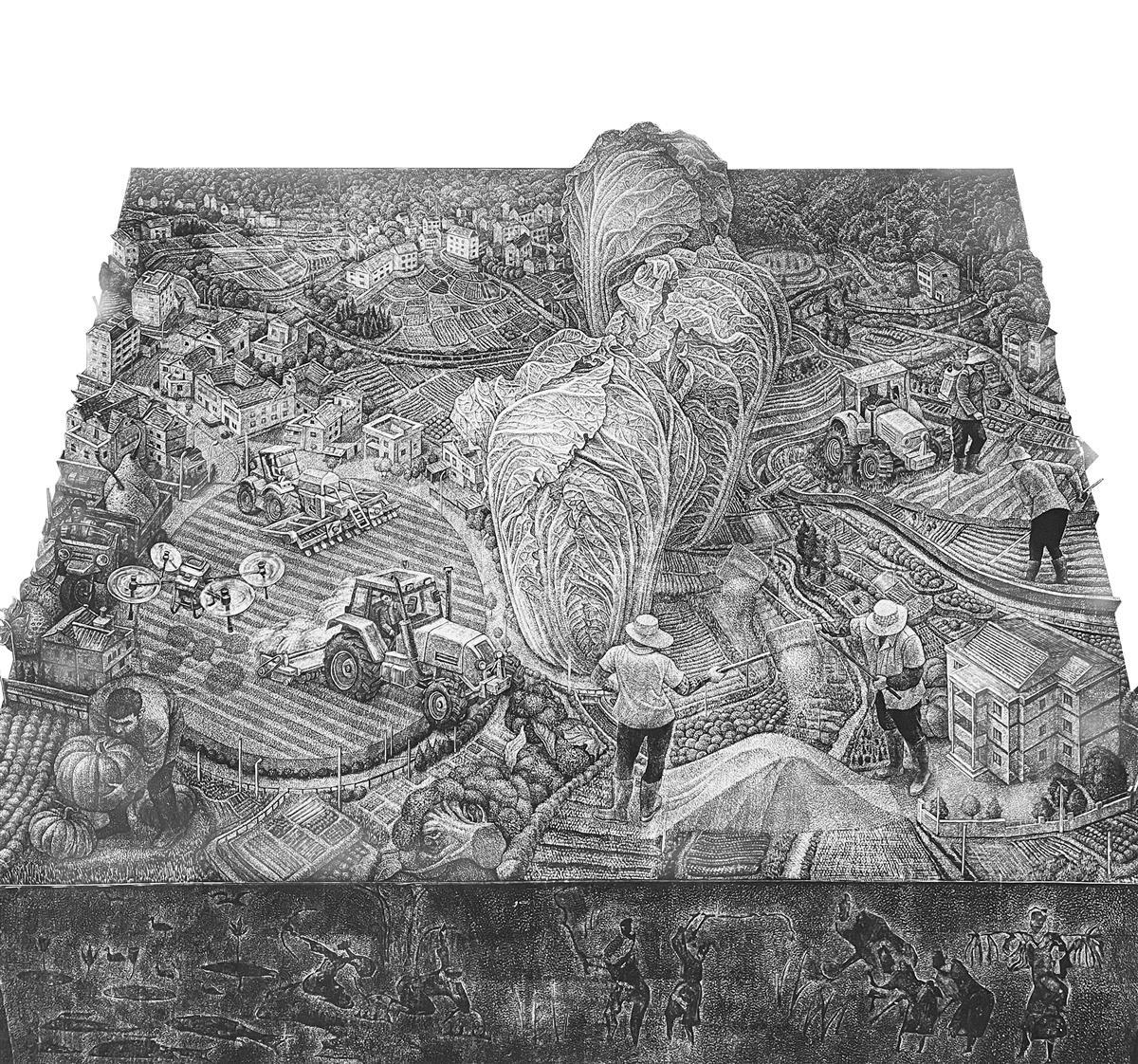 037赵书弘《最美乡村》版画 60cm×60cm 2022.jpg