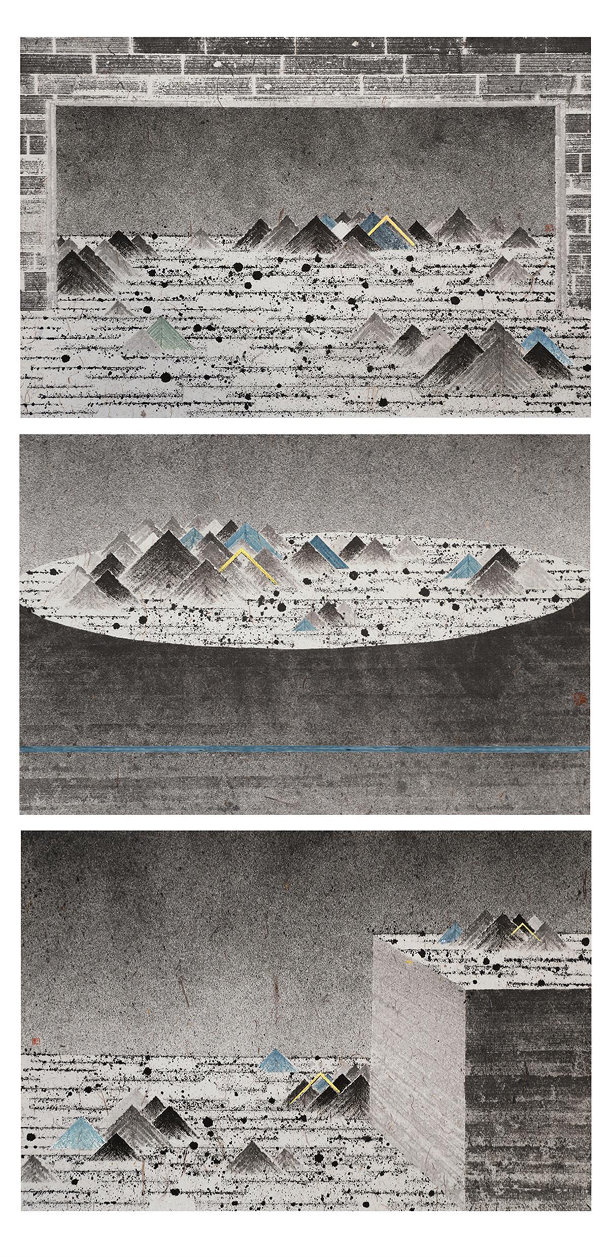 033何三清《青山绿水》版画 80X120cm，2023年.jpg