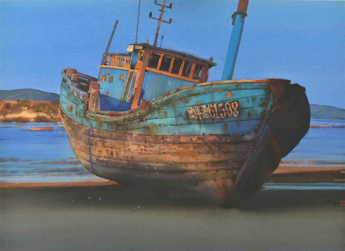 平潭岛的回忆之二75x54.5cm 2019年  纸本水彩.JPG