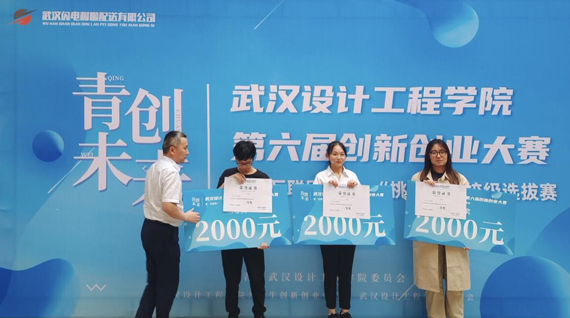 5 万荣誉（左三）荣获学校第六届创新创业大赛二等奖。.jpg