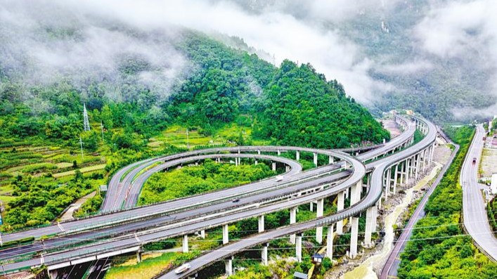 Picturesque view of Yichang-Badong Highway in Xingshan County, Hubei