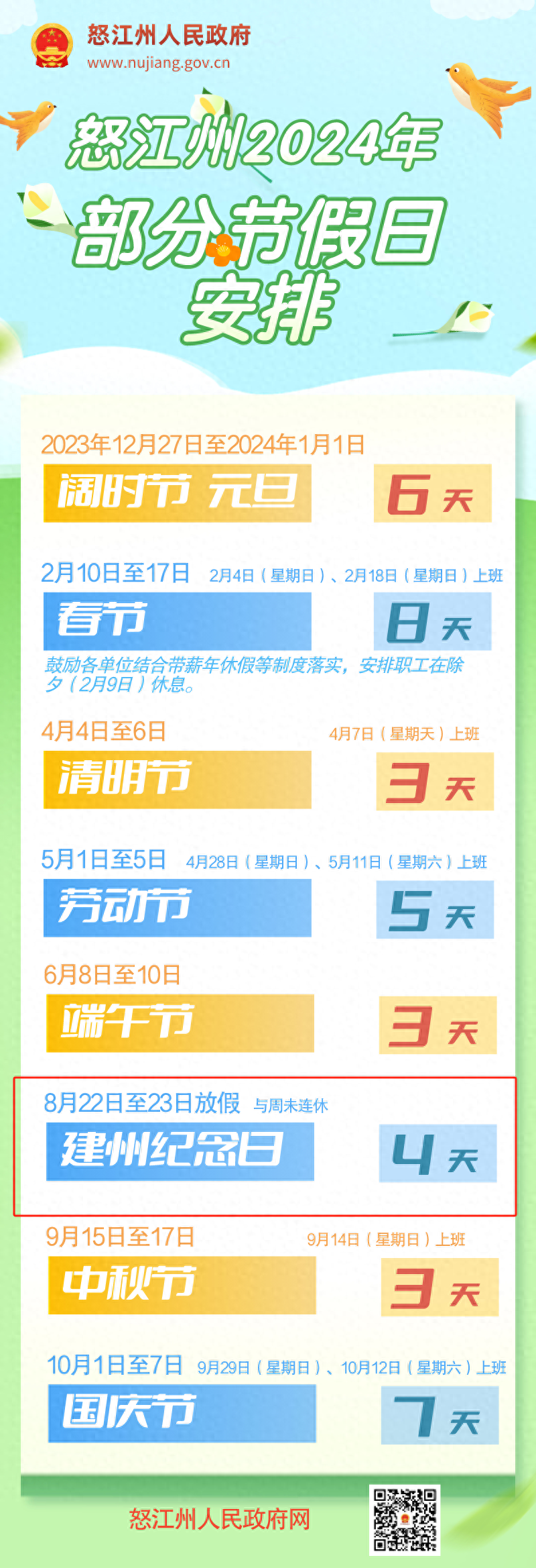 这些人本周连休4天，不调休！