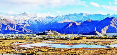 位于西藏拉萨西北部的拉鲁湿地。新华社发