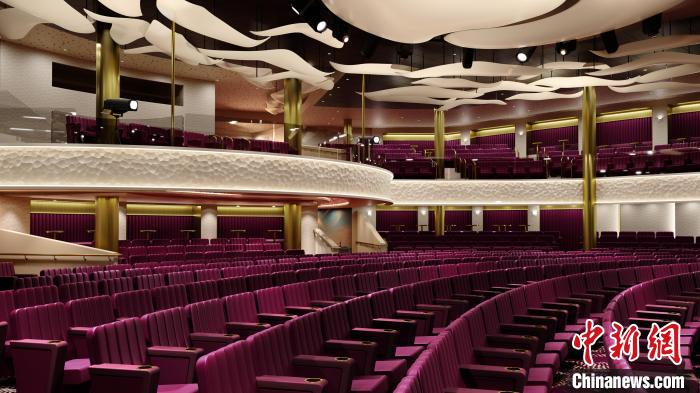 “爱达·魔都”号上的双层千人大剧院效果图。　中船邮轮科技供图