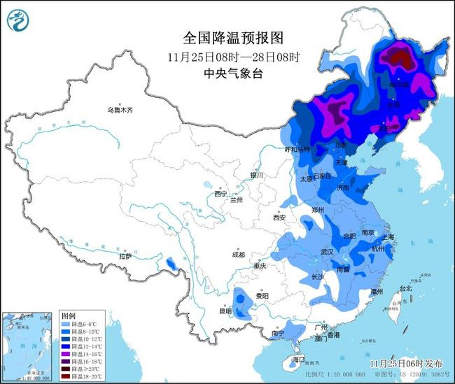 注意防范寒潮！28日前后最低气温0℃线继续南压