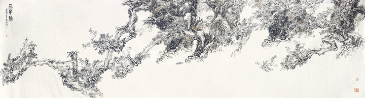 《三千秋》1100cm×300cm 2022年 纸本设色 .jpg