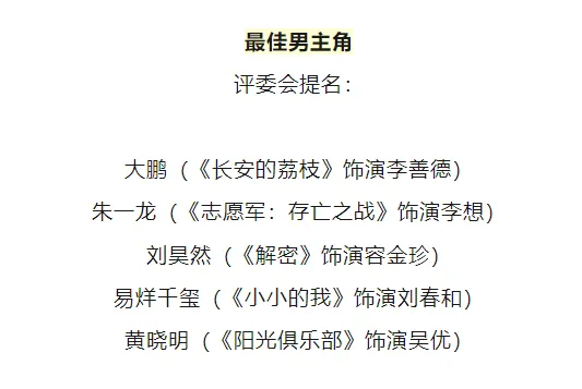 易烊千玺提名金鸡奖最佳男主角，大学室友周政杰凭作品《老枪》提名最佳男配