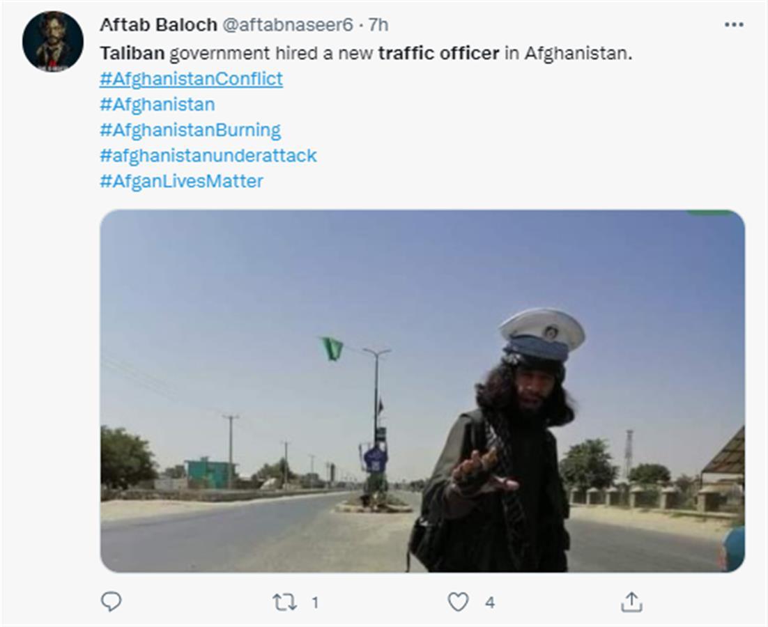 塔利班交警已经上岗!