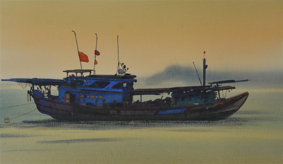 李宁:与水情结深厚,用水彩描绘渔民的幸福生活 | 极目新闻