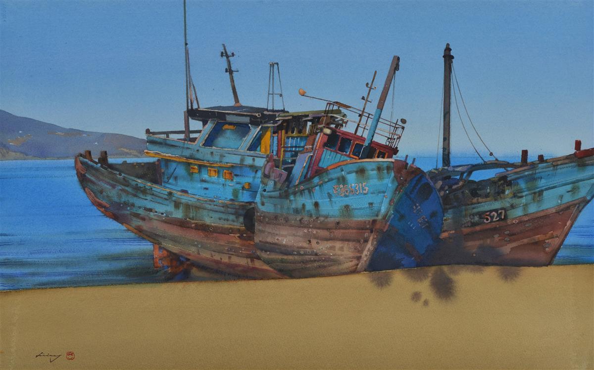 李宁:与水情结深厚,用水彩描绘渔民的幸福生活 | 极目新闻