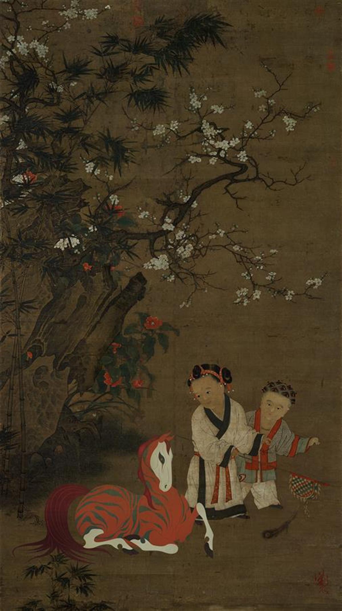 鹿蜀戏婴图 收藏级艺术微喷 90×160.5cm 2023_副本.png
