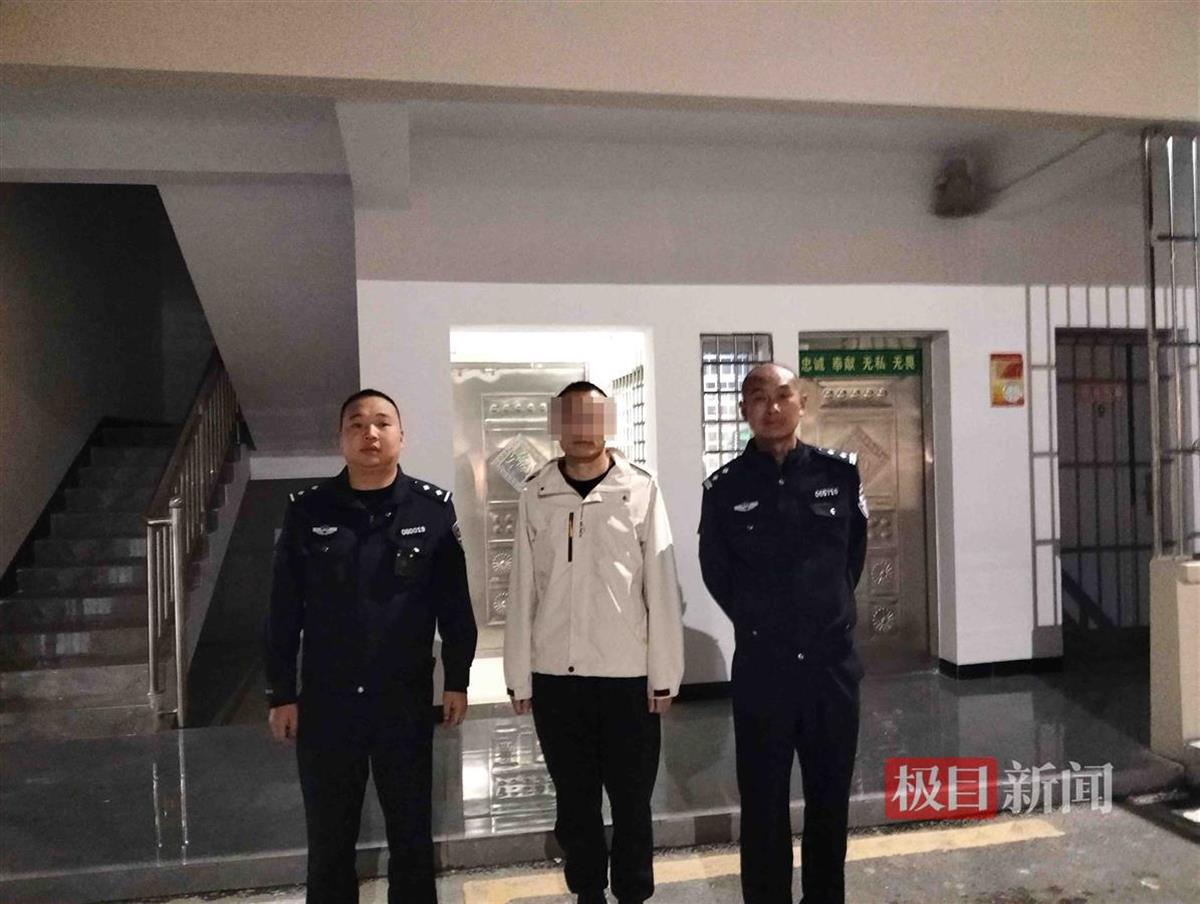 图1：交警送交通肇事者栾某执行刑拘.jpg