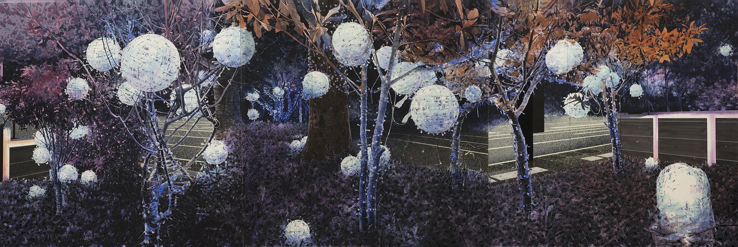 陈勇劲《节日》 纸上水彩、丙烯 450✖️150厘米 2022年.jpg