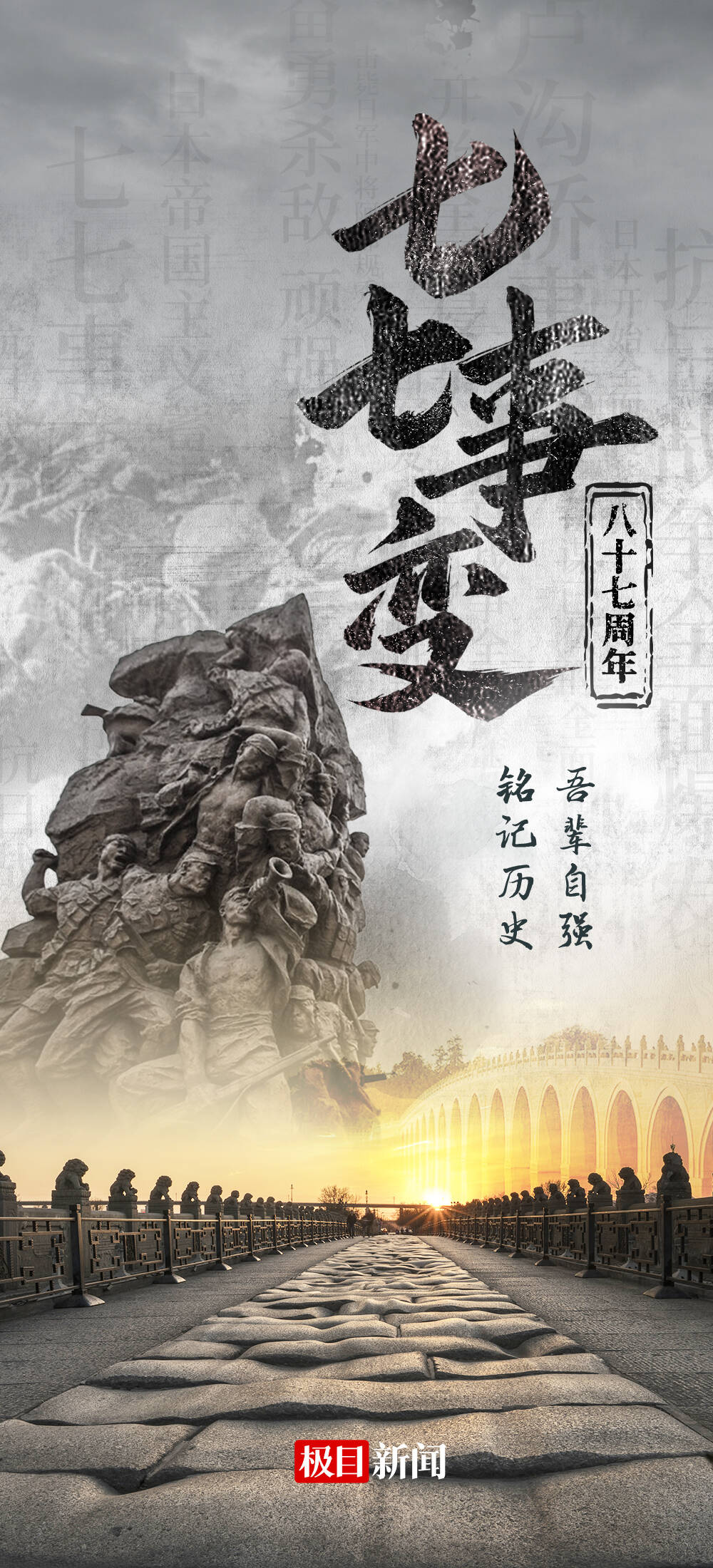 海报|七七事变八十七周年,铭记历史吾辈自强