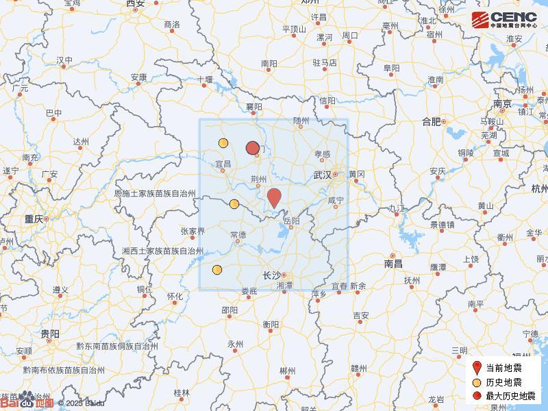根据中国地震台网速报目录，震中周边200公里内近5年来发生3级以上地震共5次，最大地震是本次地震，历史地震分布如图。.png