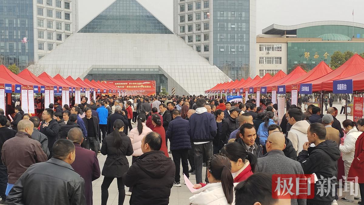 图为郧西县“春风行动”现场吸引了众多企业和群众参与。  徐光意摄1.png