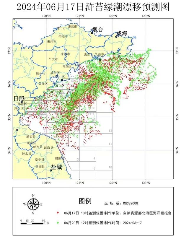 黄海海域浒苔绿潮再度来袭 分布面积近4.3万平方公里 | 极目新闻