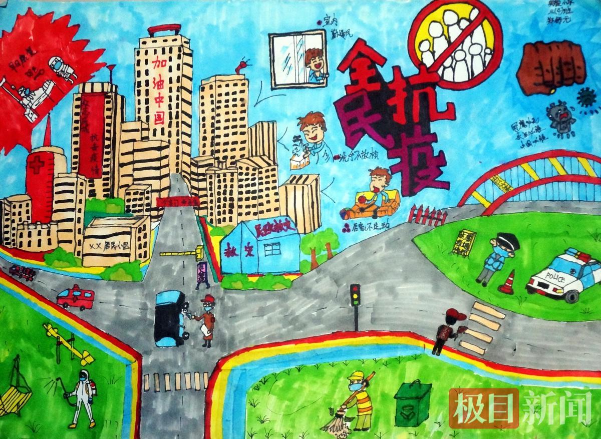 DSC08003图为11岁的郑书元画的抗击疫情的作品。.jpg