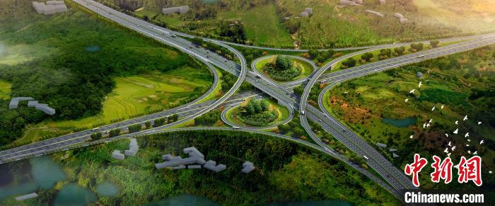 图为垫丰武高速高安枢纽互通效果图. 重庆高速公路集团有限公司供图