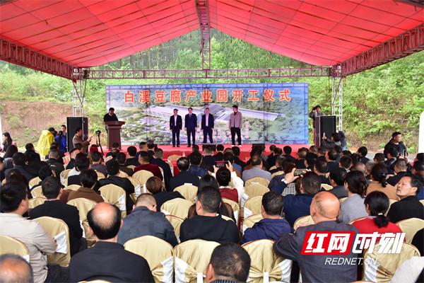 新化县白溪豆腐产业园开工仪式在白溪镇十茶
