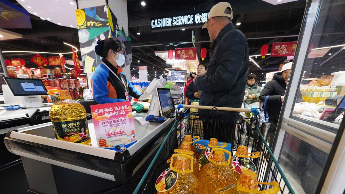 “碰一下”直接減，湖北新春消費(fèi)券助力商超客流和銷售額提升