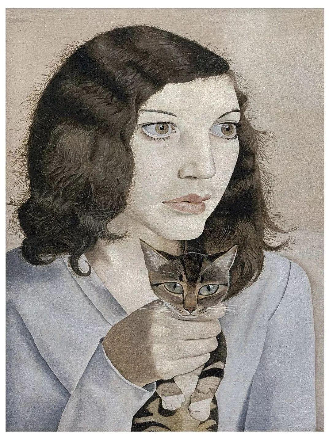 卢西安·弗洛伊德《女孩与猫》