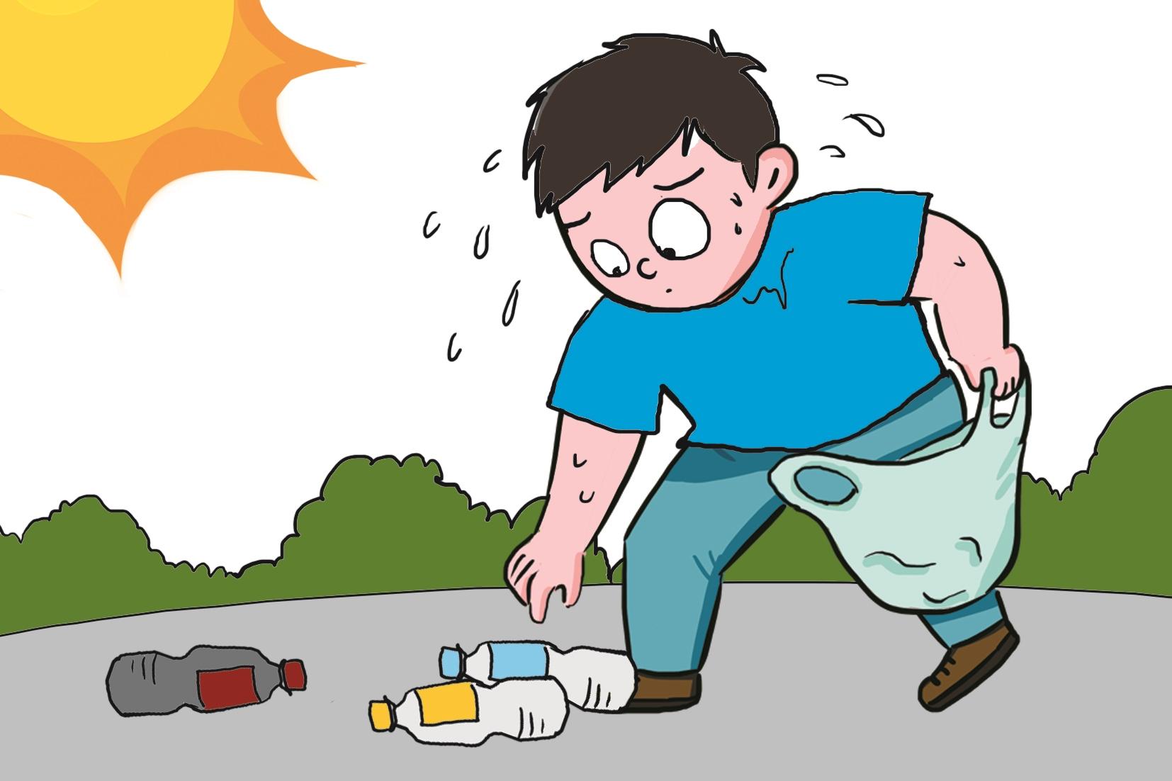 爸爸罚我捡瓶子