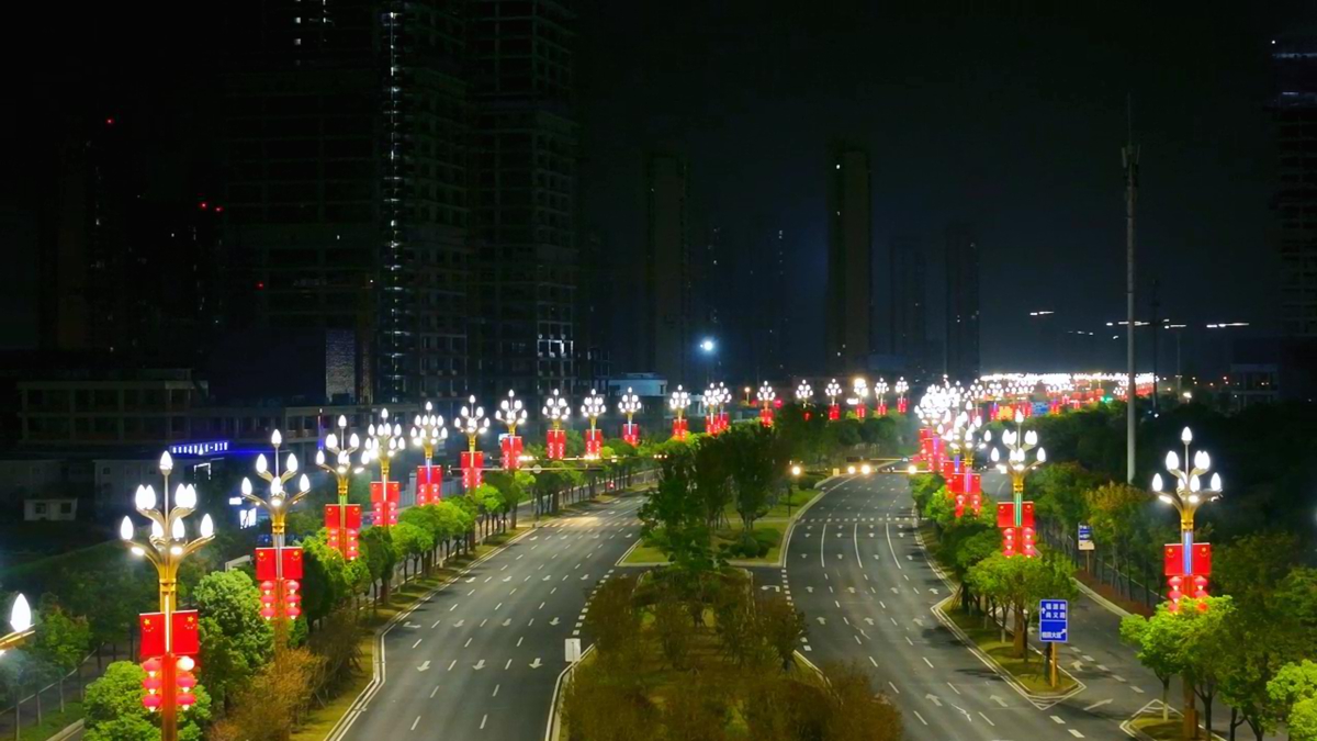 孝感市复兴大道盏盏路灯如朵朵白玉兰般盛放.jpg