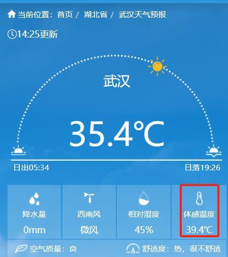今日下午2时25分，武汉35.4℃，体感温度39.4℃.png
