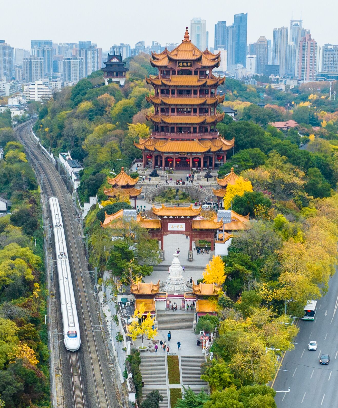 湖北武汉 黄鹤楼初冬美景醉游人